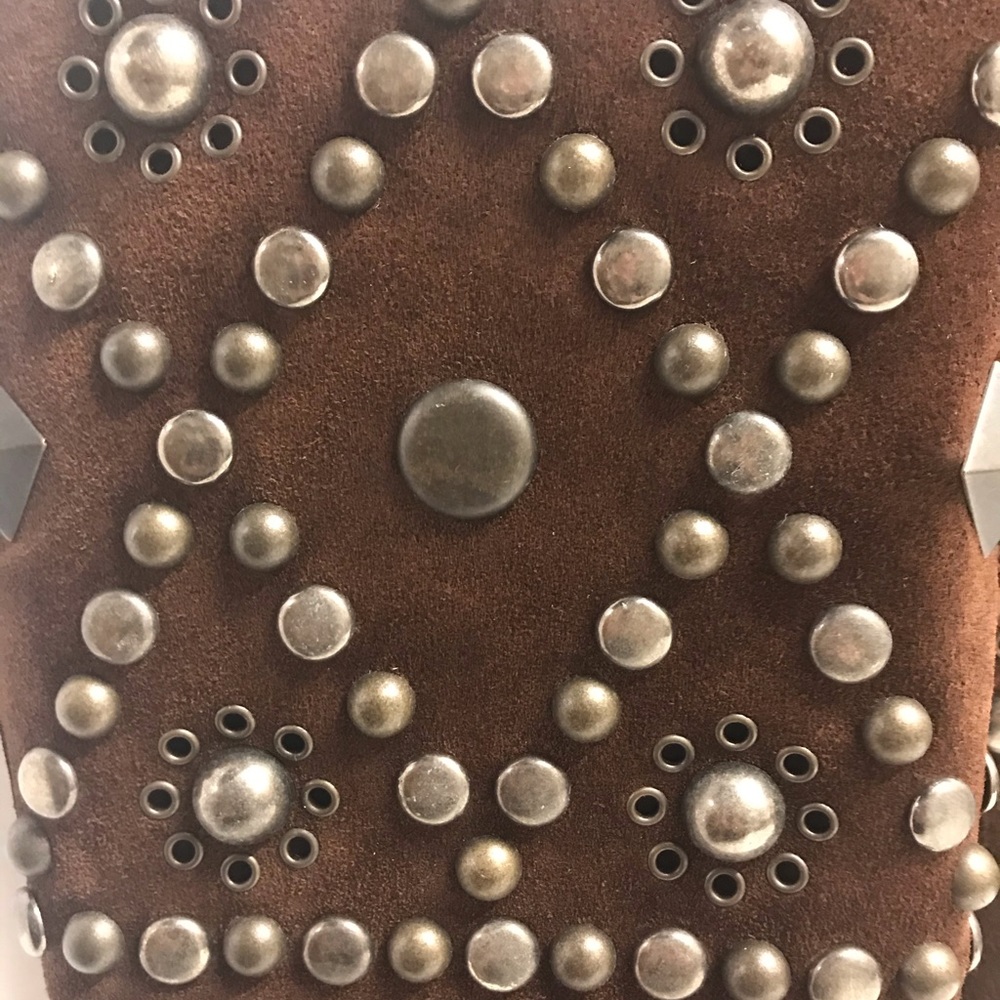 Dolce and Gabbana brown suede knee hi boot w/ stud - Picture 4 of 5